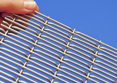 MeshArt Long Line 3025 - Stainless steel architectural wire mesh - with narrow, elongated stitches - dense, flat, robust